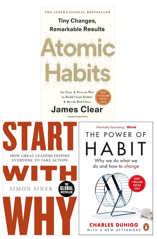 The Power of Habit, Atomic Habits and Start With Why 3 Books Collection Set