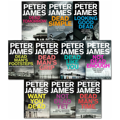 Roy Grace Series Books 1 - 10 Collection Set by Peter James (Dead Simple, Looking Good Dead, Not Dead Enough, Dead Man's Footsteps, Dead Tomorrow, Dead Like You & MORE!)