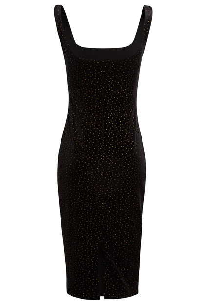 a black Gold Polka Dot Dress from Sarvin.