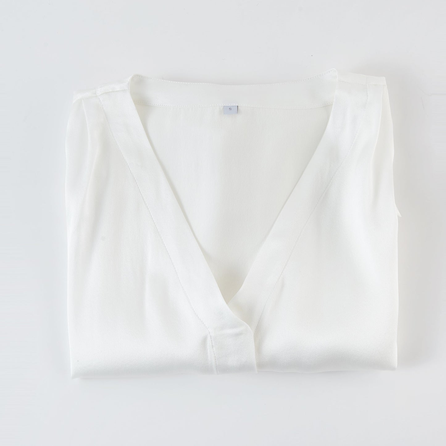 Pearl White Pure Mulberry Silk Top | Regular Fit | 19 Momme | Soar Collection