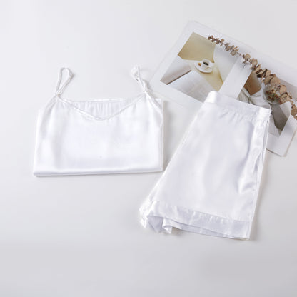 Pearl White Pure Mulberry Silk Camisole with Adjustable Straps | Relaxed Fit | 19 Momme | Soar Collection