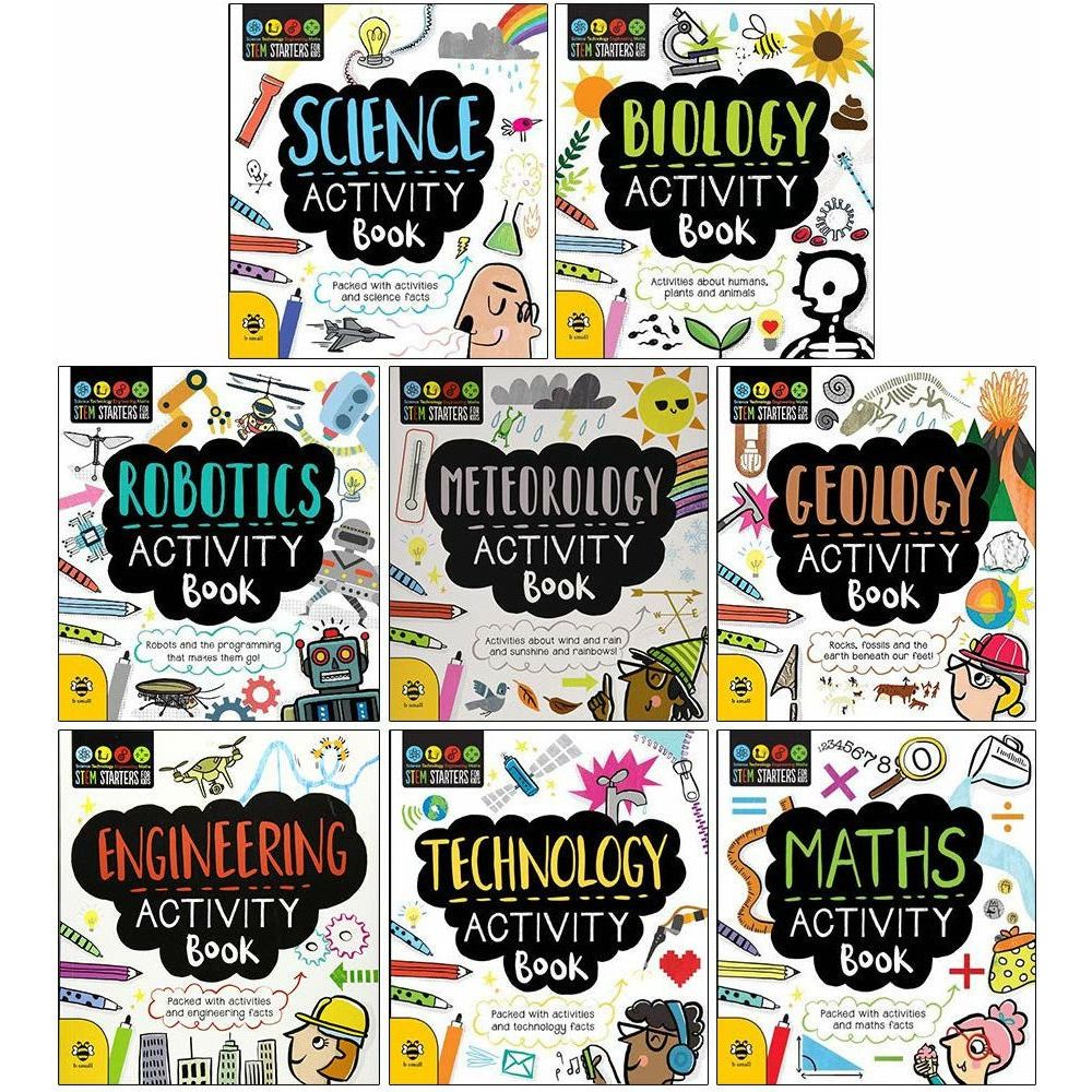 Stem Educational Activity 8 books set, Stem Starters For Kids, Maths, Engineering, Meteorology