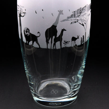 Safari Glass Botanica Vase - Hand Etched/Engraved Gift