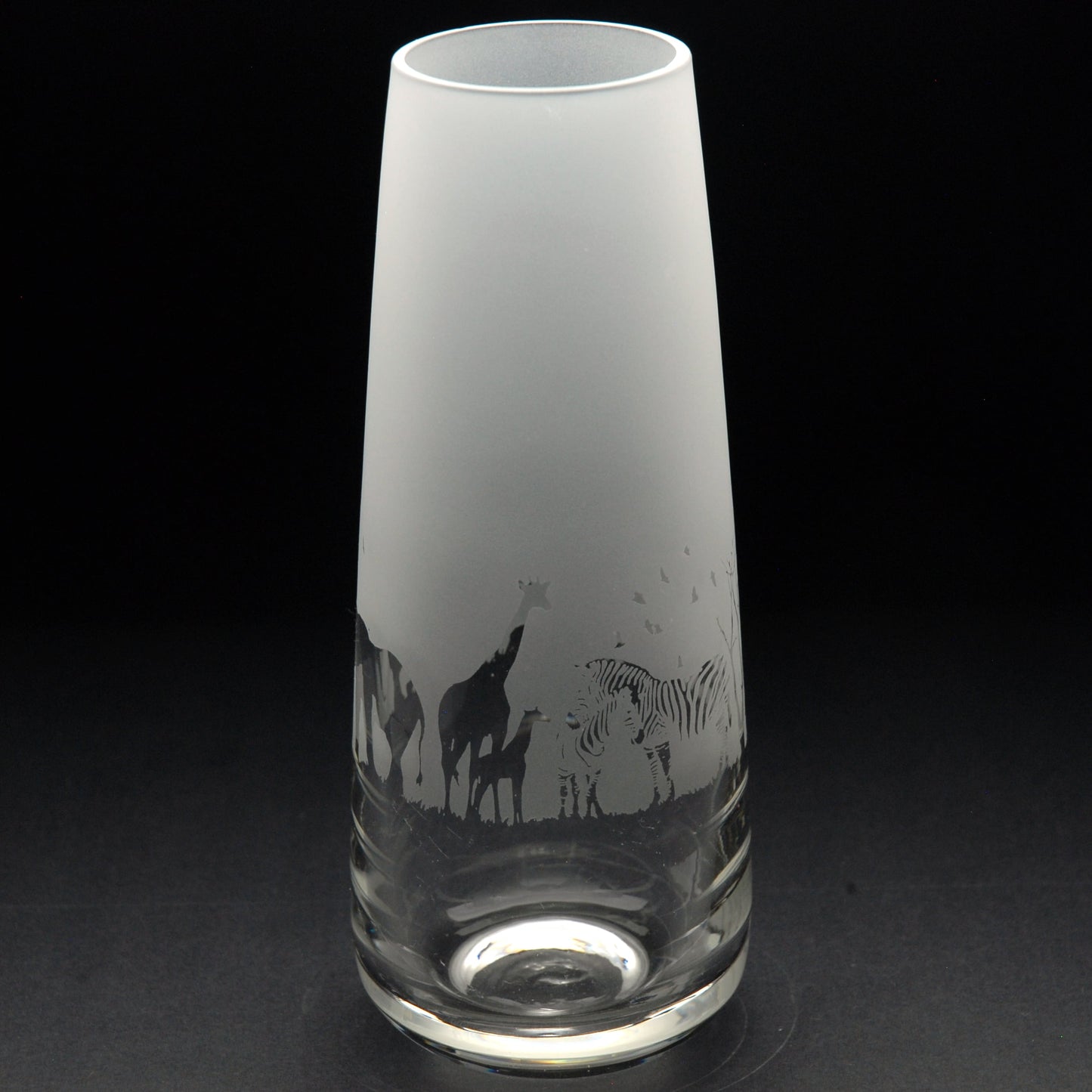 Safari Glass Bud Vase- Hand Etched/Engraved Gift