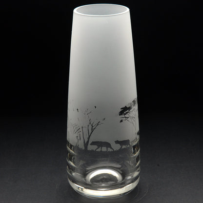 Safari Glass Bud Vase- Hand Etched/Engraved Gift