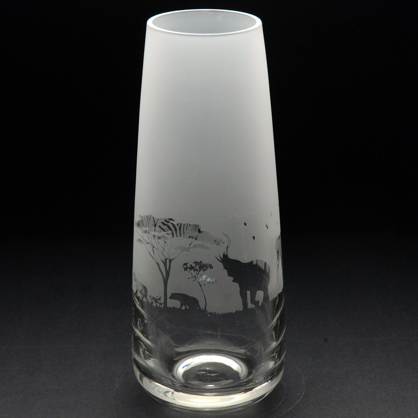 Safari Glass Bud Vase- Hand Etched/Engraved Gift