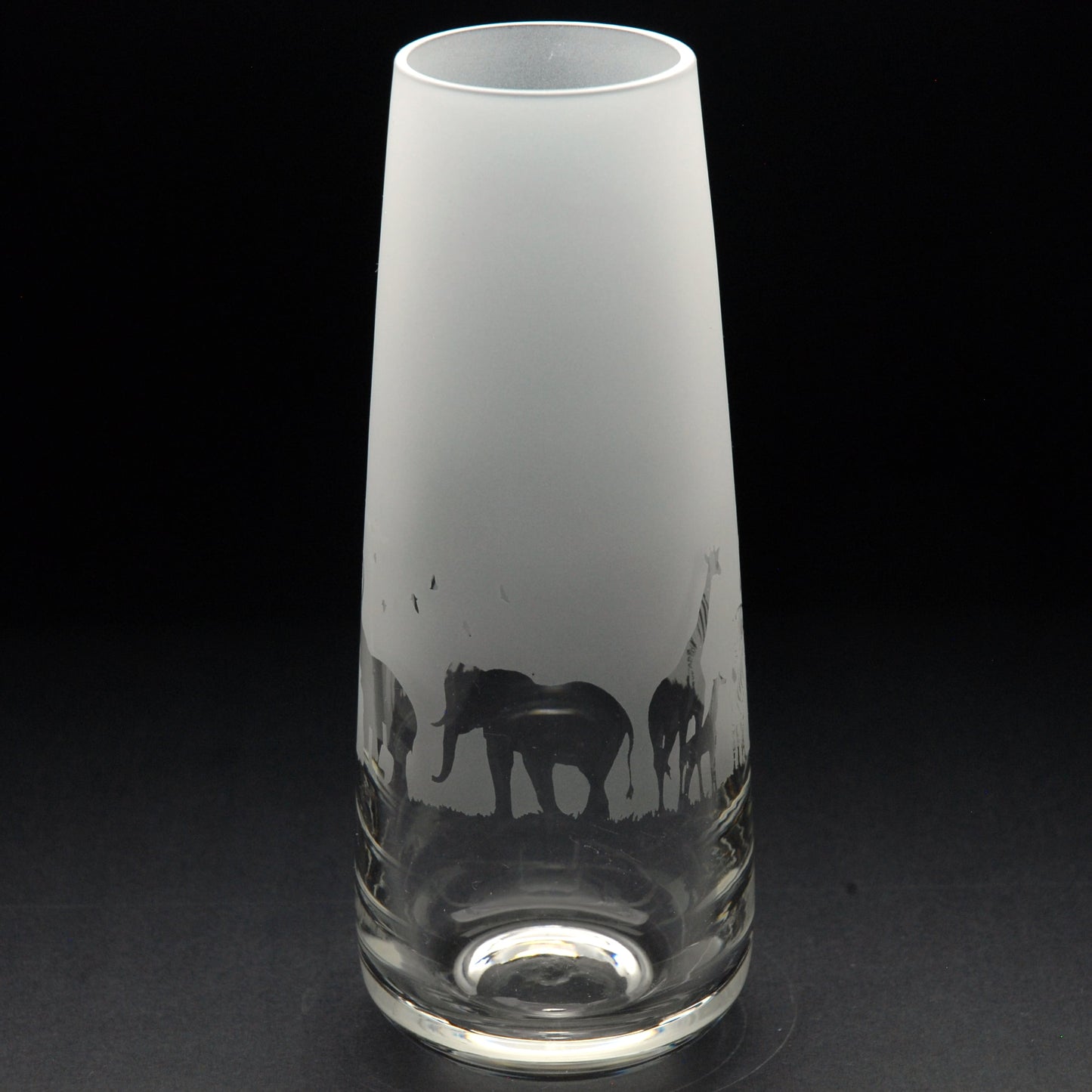 Safari Glass Bud Vase- Hand Etched/Engraved Gift