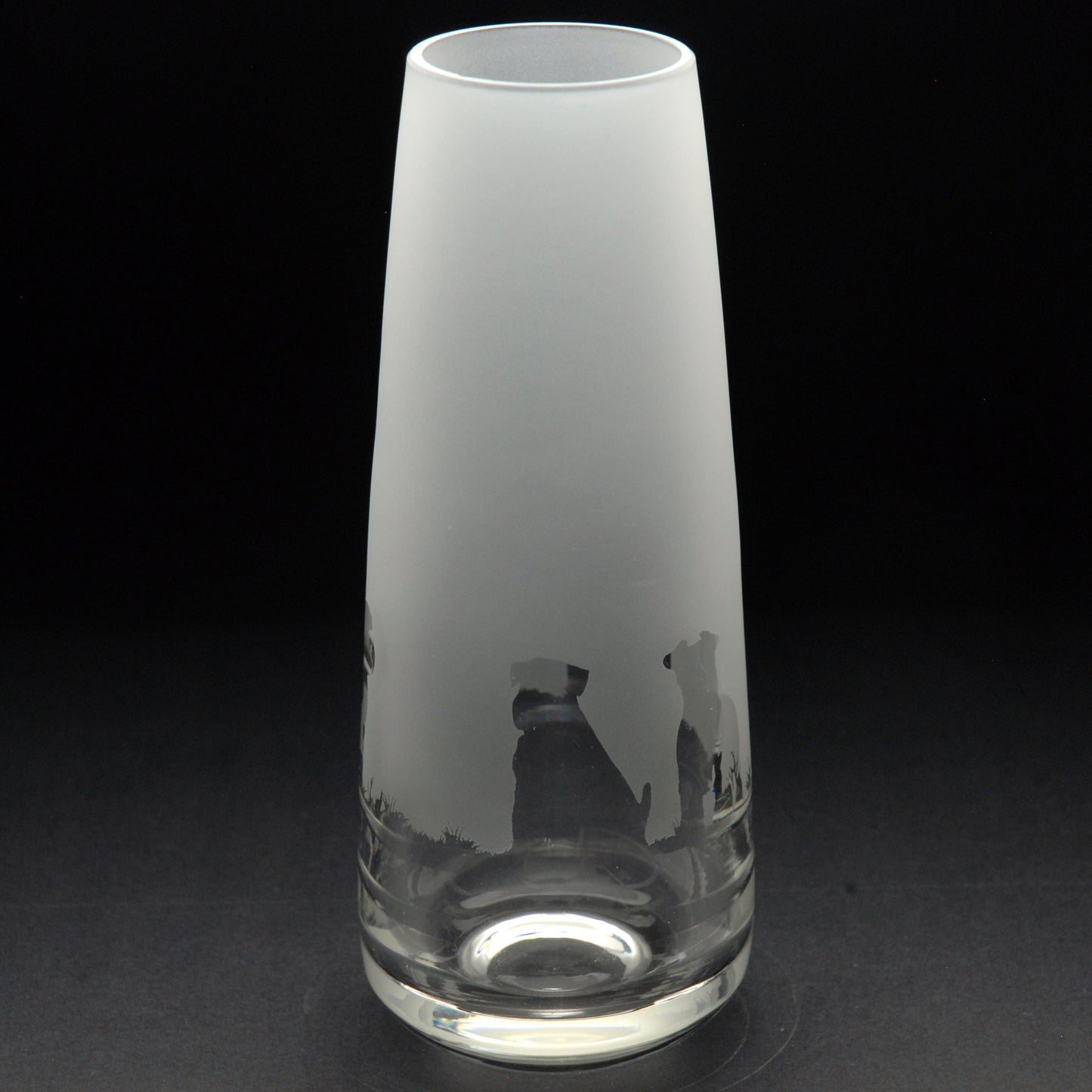 Schnauzer Dog Glass Bud Vase - Hand Etched/Engraved Gift