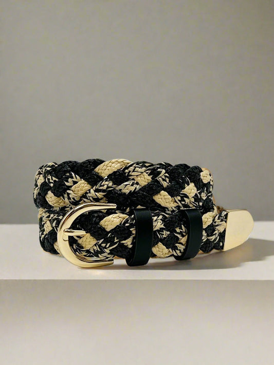 Serena Plaited Belt-Black Mix