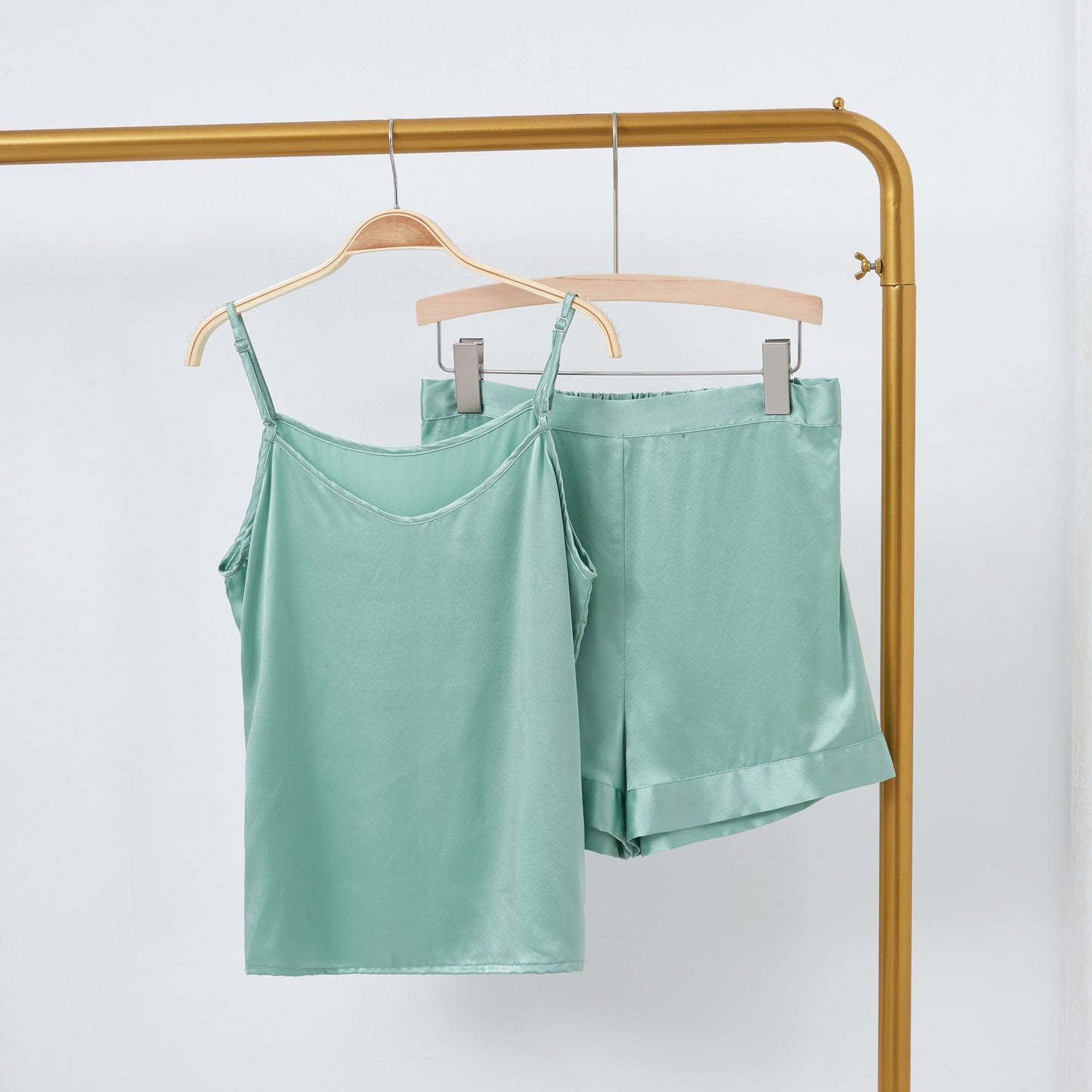 Jade Green Pure Mulberry Silk Camisole with Adjustable Straps | Relaxed Fit | 19 Momme | Soar Collection