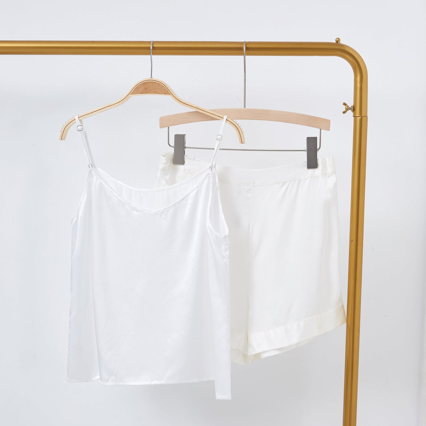 Pearl White Pure Mulberry Silk Camisole with Adjustable Straps | Relaxed Fit | 19 Momme | Soar Collection