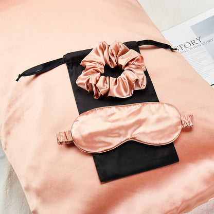 Pure Mulberry Silk Pillowcase, Eye Mask and Scrunchies Gift Set | Standard, Queen & King | 22 Momme | Float Collection