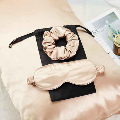 Pure Mulberry Silk Pillowcase, Eye Mask and Scrunchies Gift Set | Standard, Queen & King | 22 Momme | Float Collection