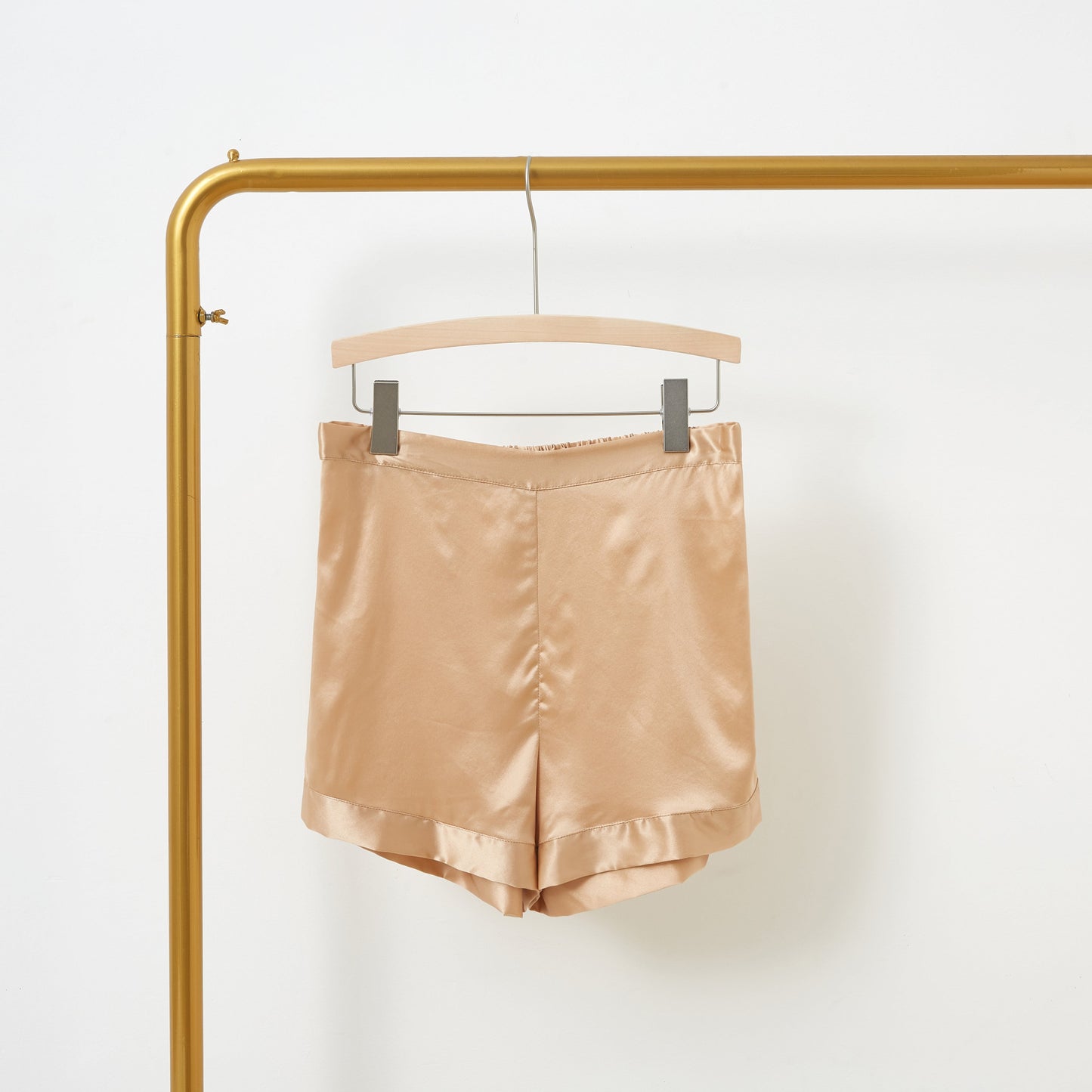 Champagne Pure Mulberry Silk Shorts | High-Waisted | 19 Momme | Soar Collection