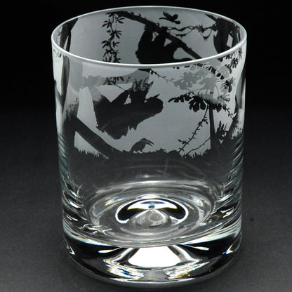 Sloth Whiskey Tumbler Glass - Hand Etched/Engraved Gift