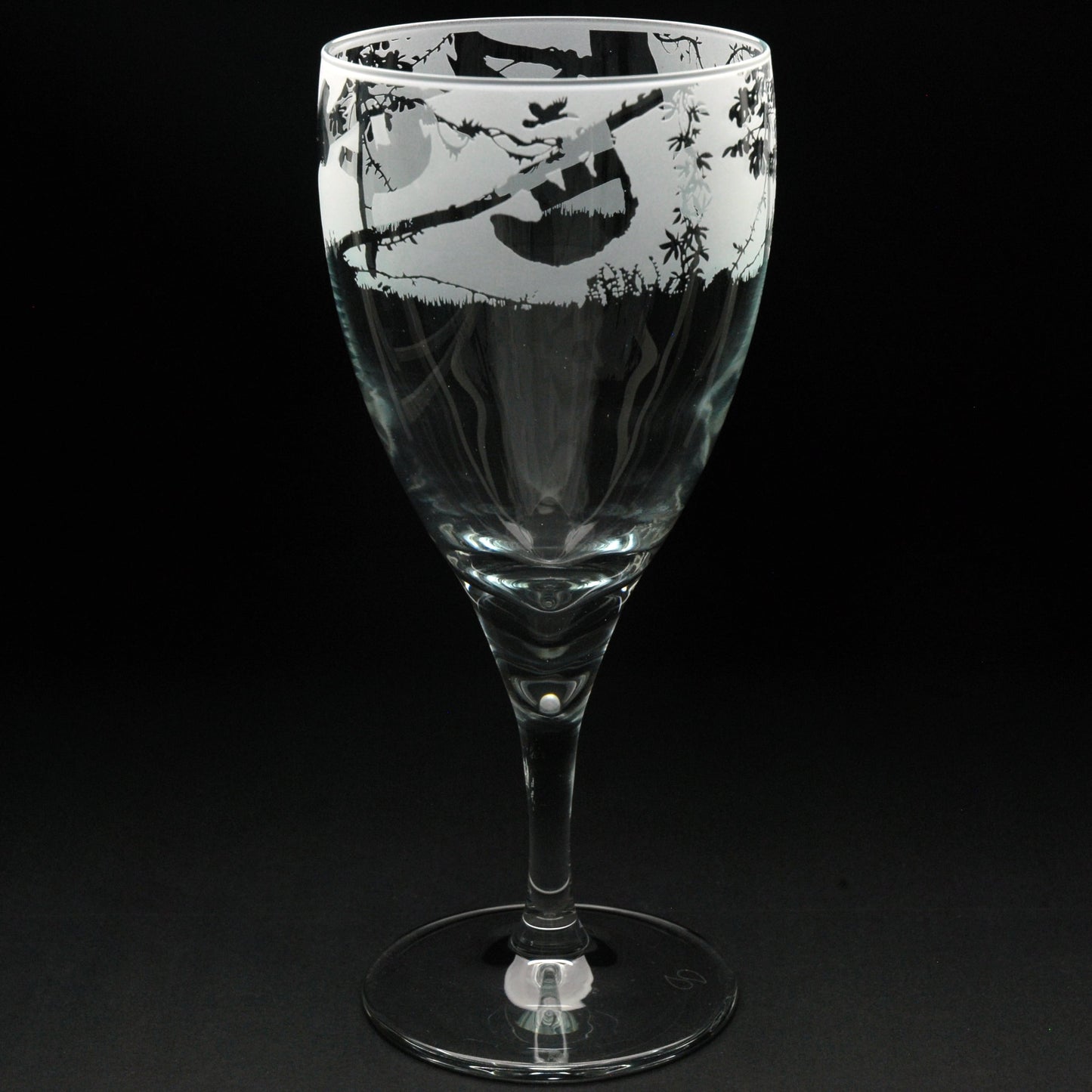 Sloth Crystal Wine Glass - Hand Etched/Engraved Gift