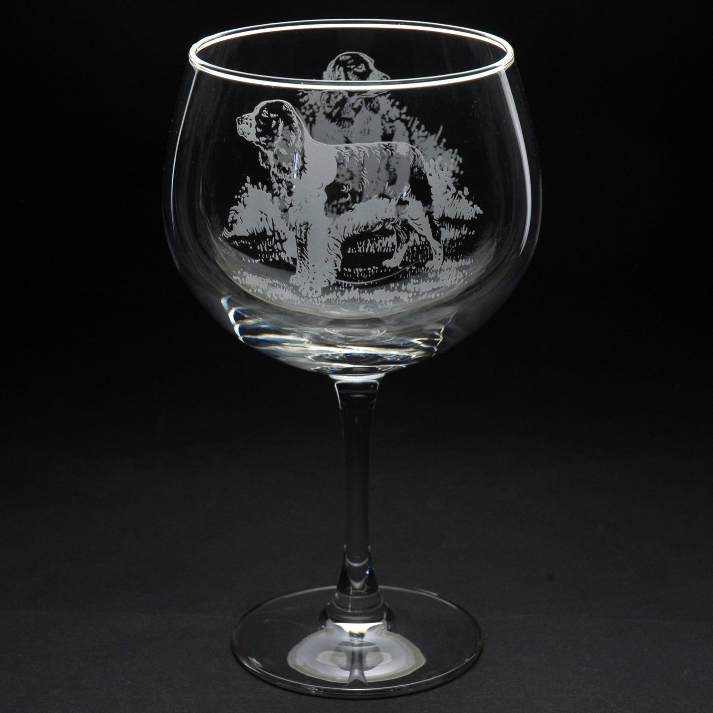 Springer Spaniel Dog Gin Cocktail Glass - Hand Etched/Engraved Gift