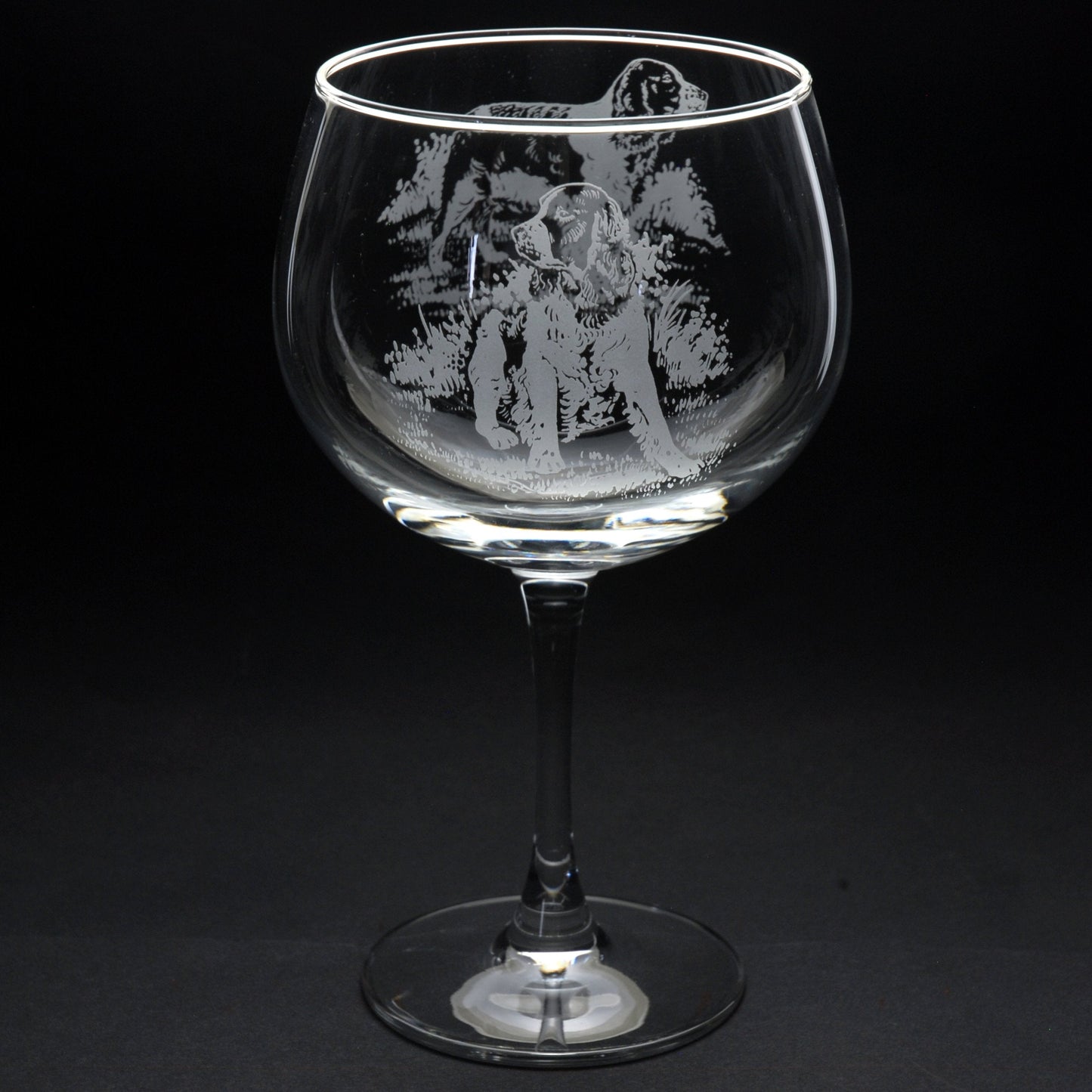 Springer Spaniel Dog Gin Cocktail Glass - Hand Etched/Engraved Gift