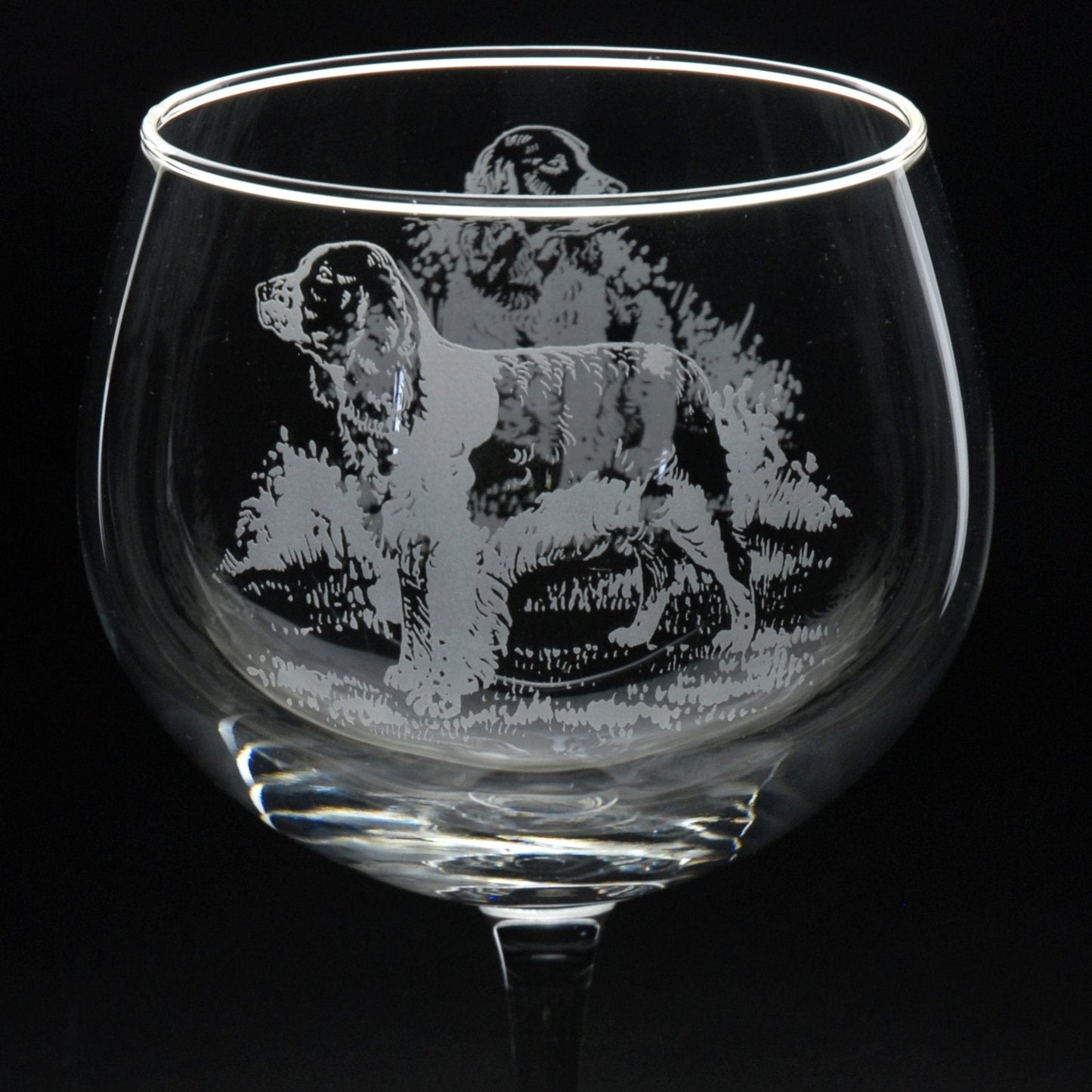 Springer Spaniel Dog Gin Cocktail Glass - Hand Etched/Engraved Gift