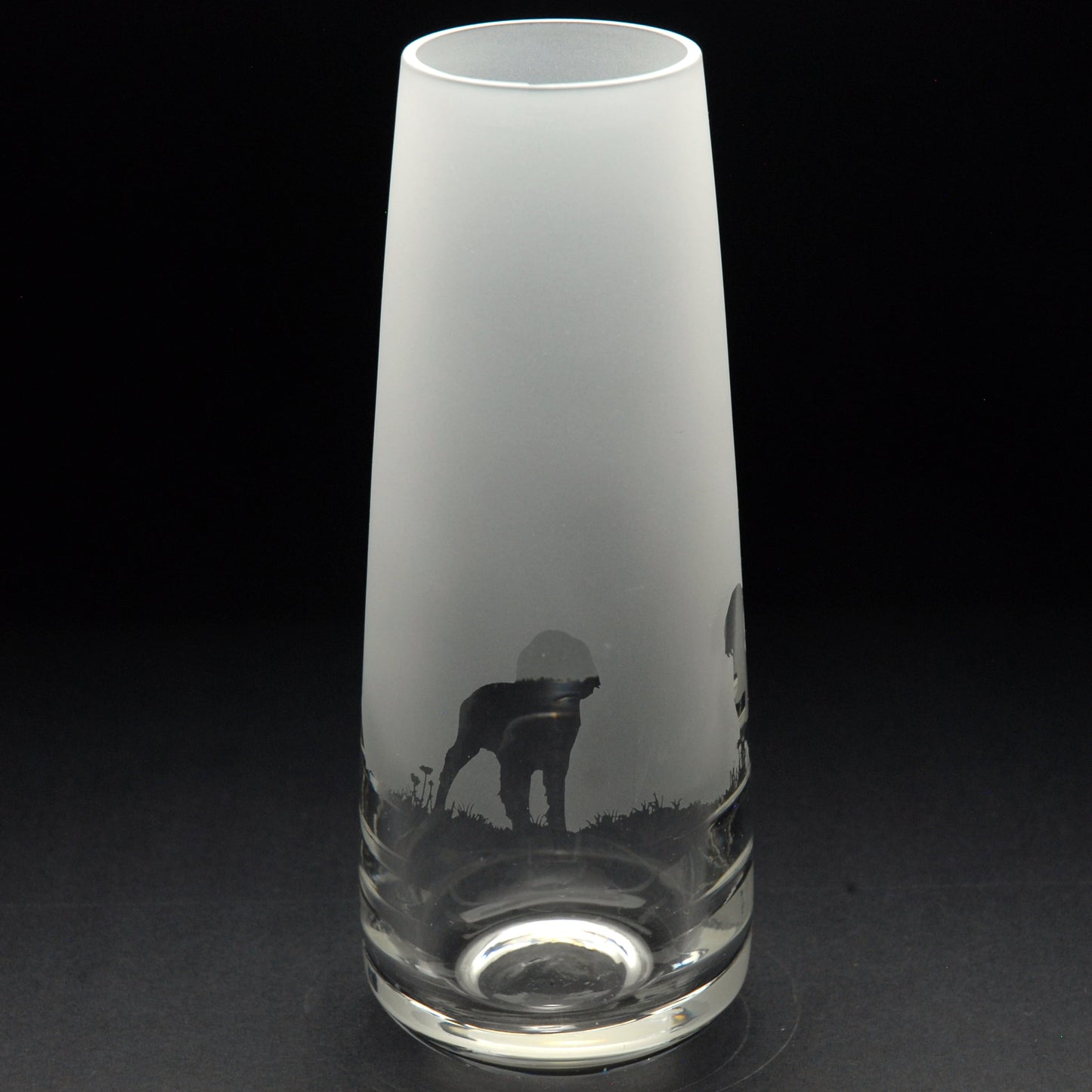 Springer Spaniel Dog Glass Bud Vase - Hand Etched/Engraved Gift