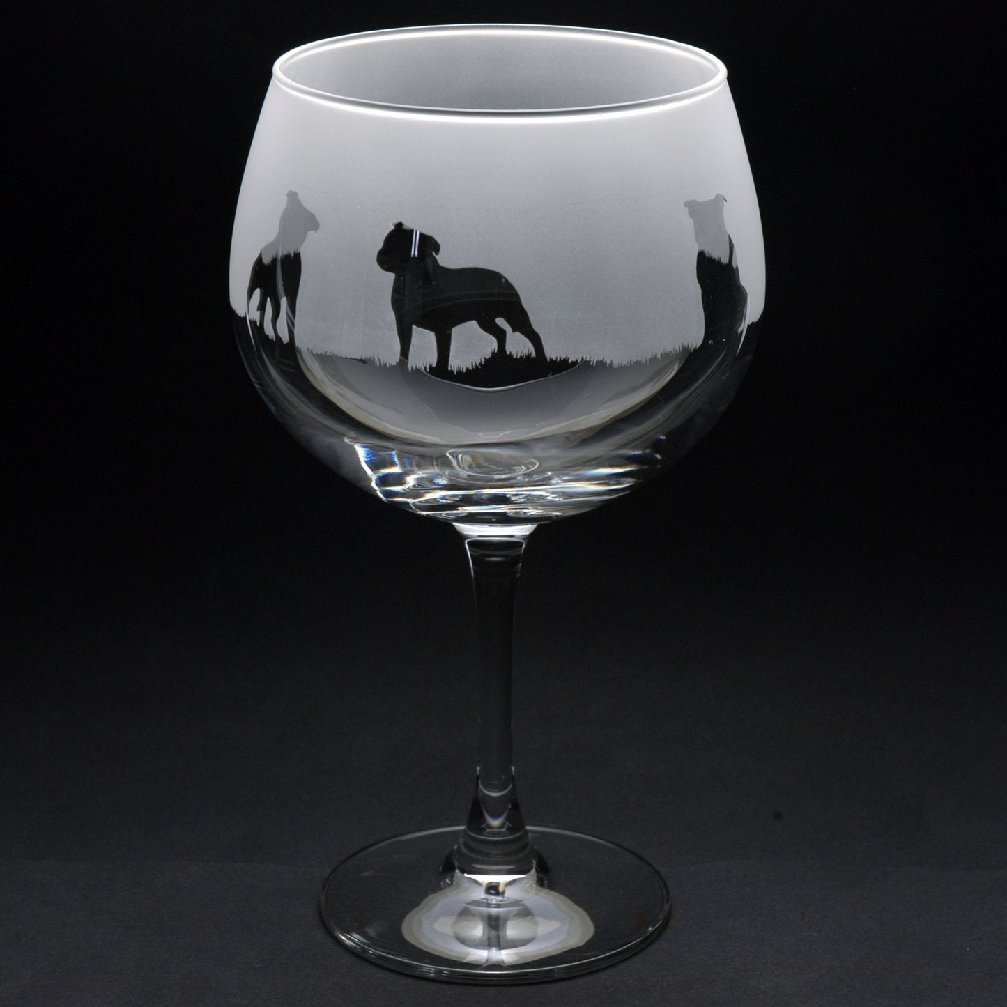 Staffy Dog Gin Cocktail Glass - Hand Etched/Engraved Gift