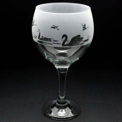 Swan Gin Cocktail Glass - Hand Etched/Engraved Gift