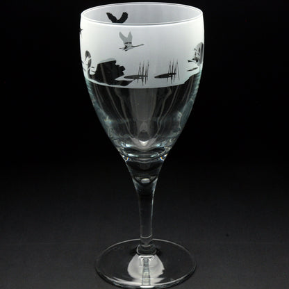 Swan Crystal Wine Glass - Hand Etched/Engraved Gift