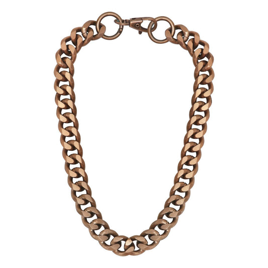 Unisex Chunky Gold Aluminium Chain Necklace - Matinee Length 22 Inch - Cleopatra