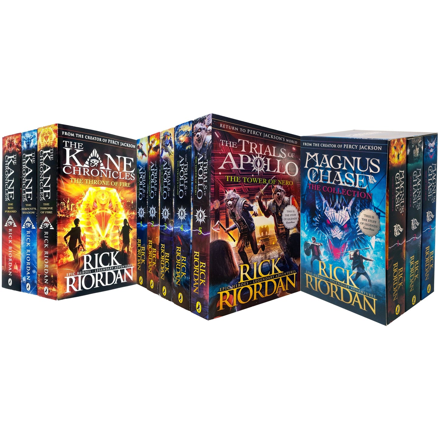 Trials of Apollo, Magnus Chase & Kane Chronicles Series 11 Books Collection Set by Rick Riordan