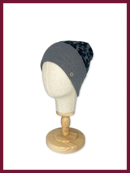 Darcy Leopard Beanie - Grey Mix