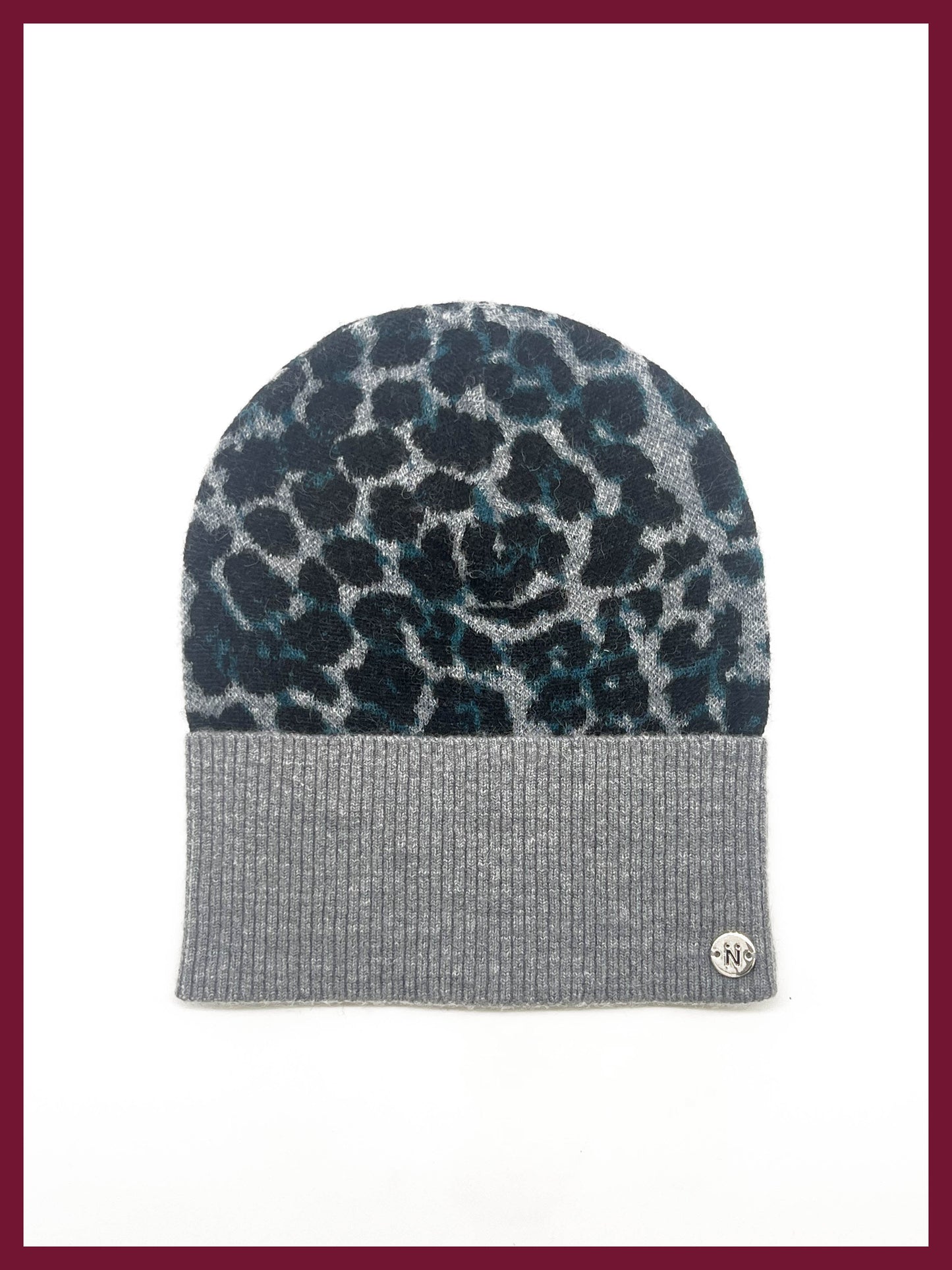Darcy Leopard Beanie - Grey Mix