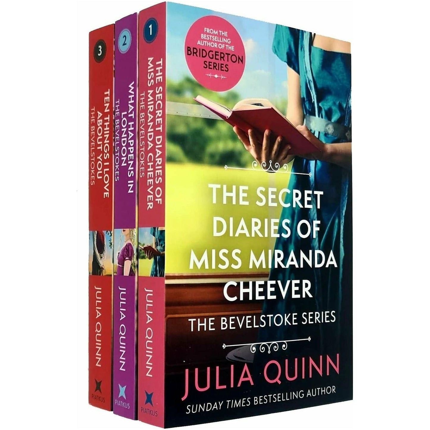 The Bevelstoke Series 3 Books Collection Set By Julia Quinn (The Secret Diaries Of Miss Miranda Cheever, What Happens In London & Ten Things I Love About You)