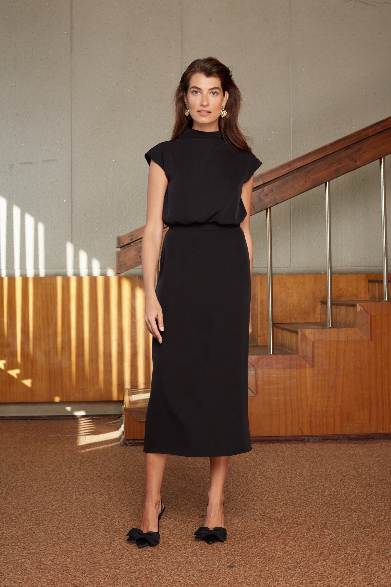  black midi semi formal dress