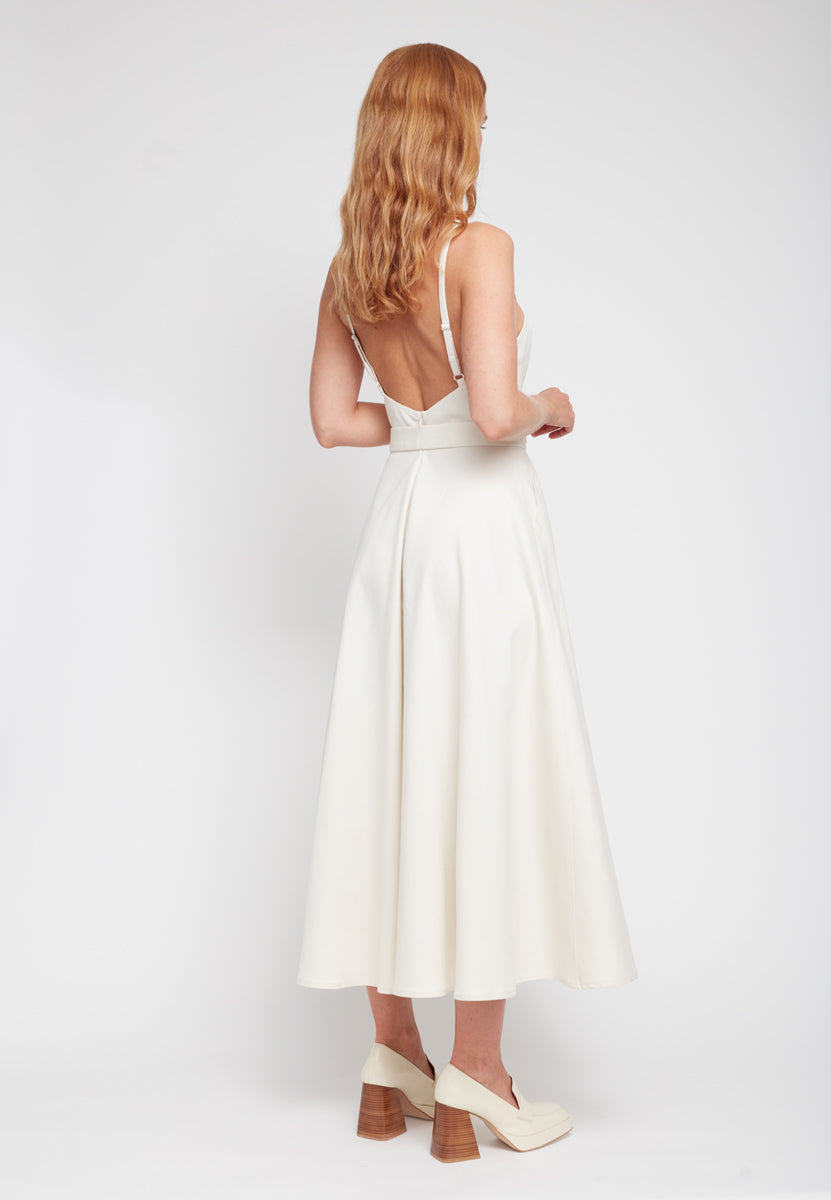 MATISSA Off-White Denim Dress - Back View