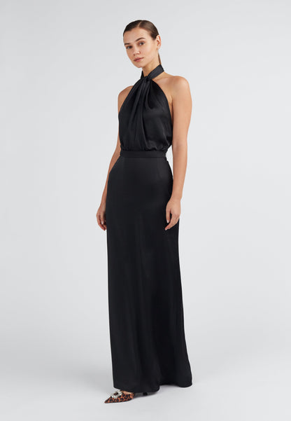 Black long evening dress