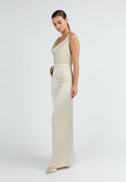 Elegant Satin backless maxi dress 