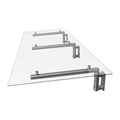 MonsterShop Glass Door Canopy & Brackets, 180cm W, 80cm D