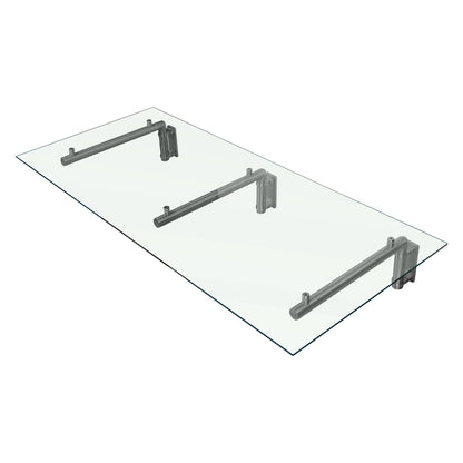 MonsterShop Glass Door Canopy & Brackets, 180cm W, 80cm D