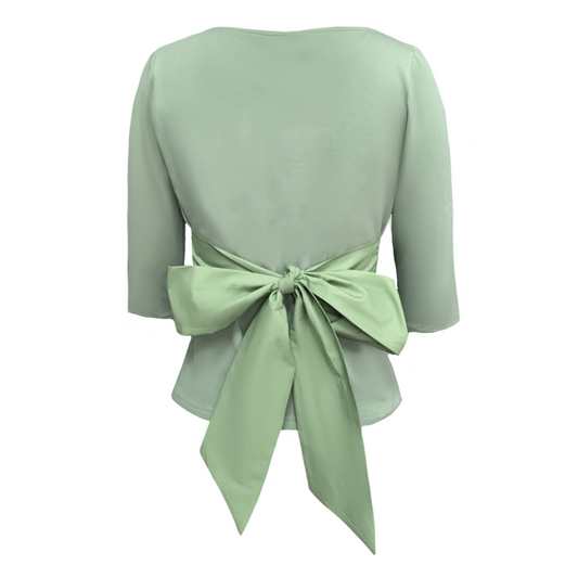 Primrose Top With Bow In Sage