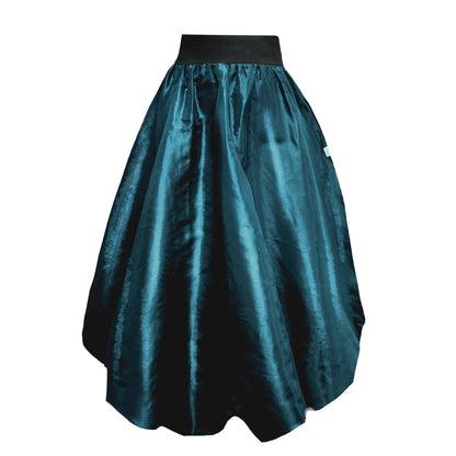 Enoki Puffball Skirt In Teal Taffeta