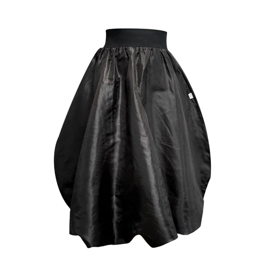 Enoki Puffball Skirt In Black Taffeta