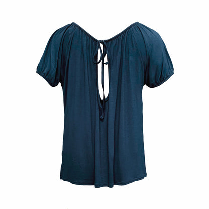 Posey Gathered Top In Petrol Blue