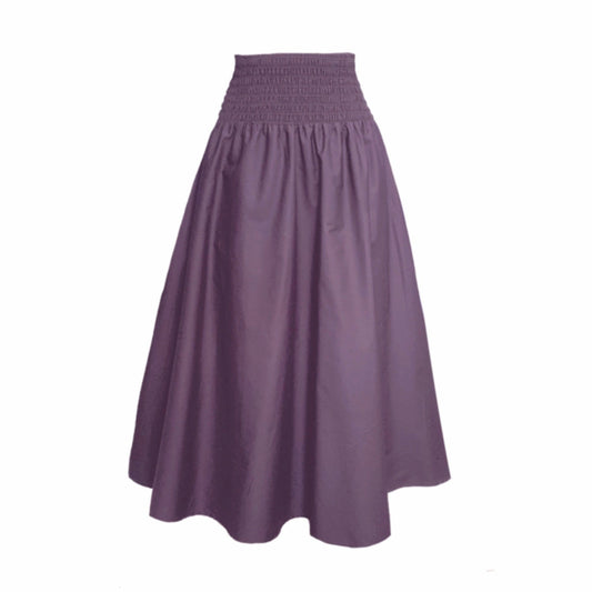 Orchid Midi Skirt With Pockets In Pale Grape