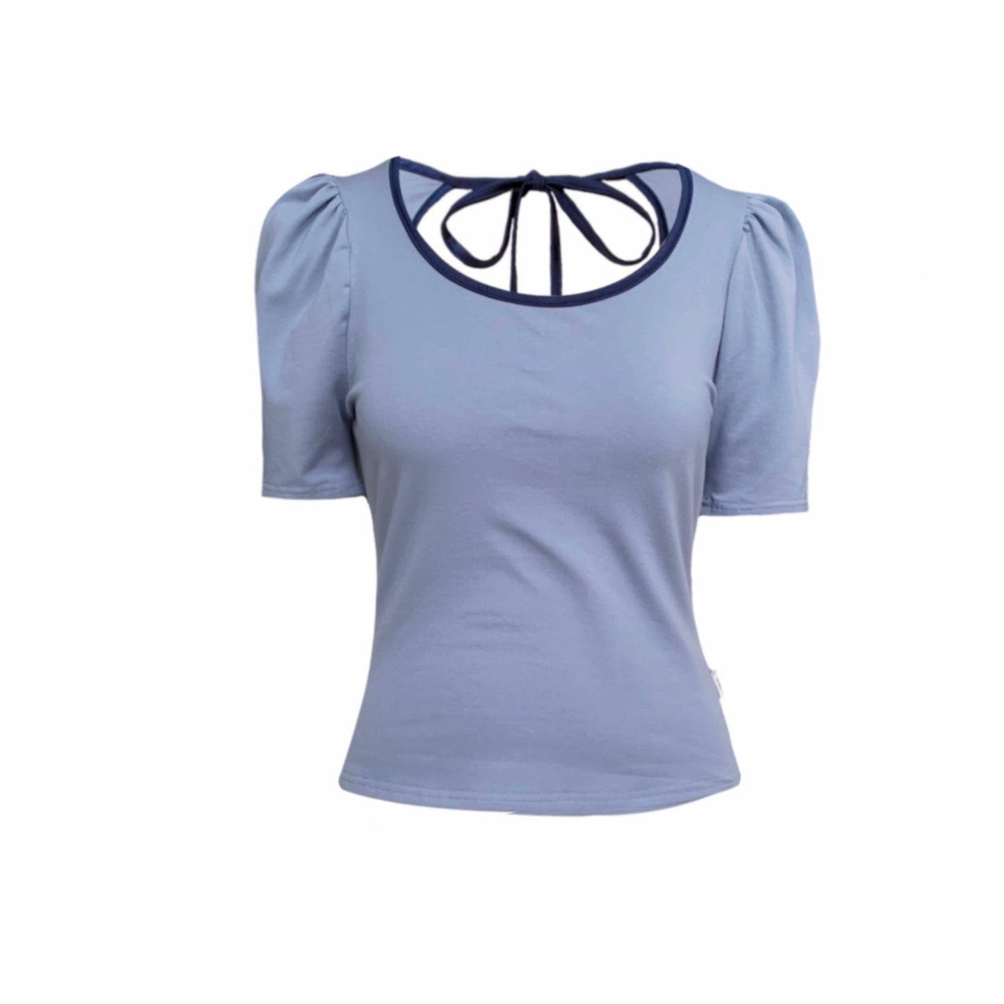 Belle Top With Scoop Neck In Cornflower Blue