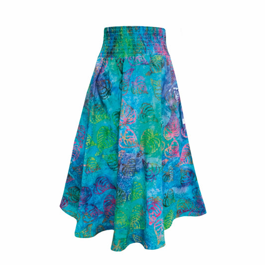 Orchid Midi Skirt With Pockets In Waterside Print