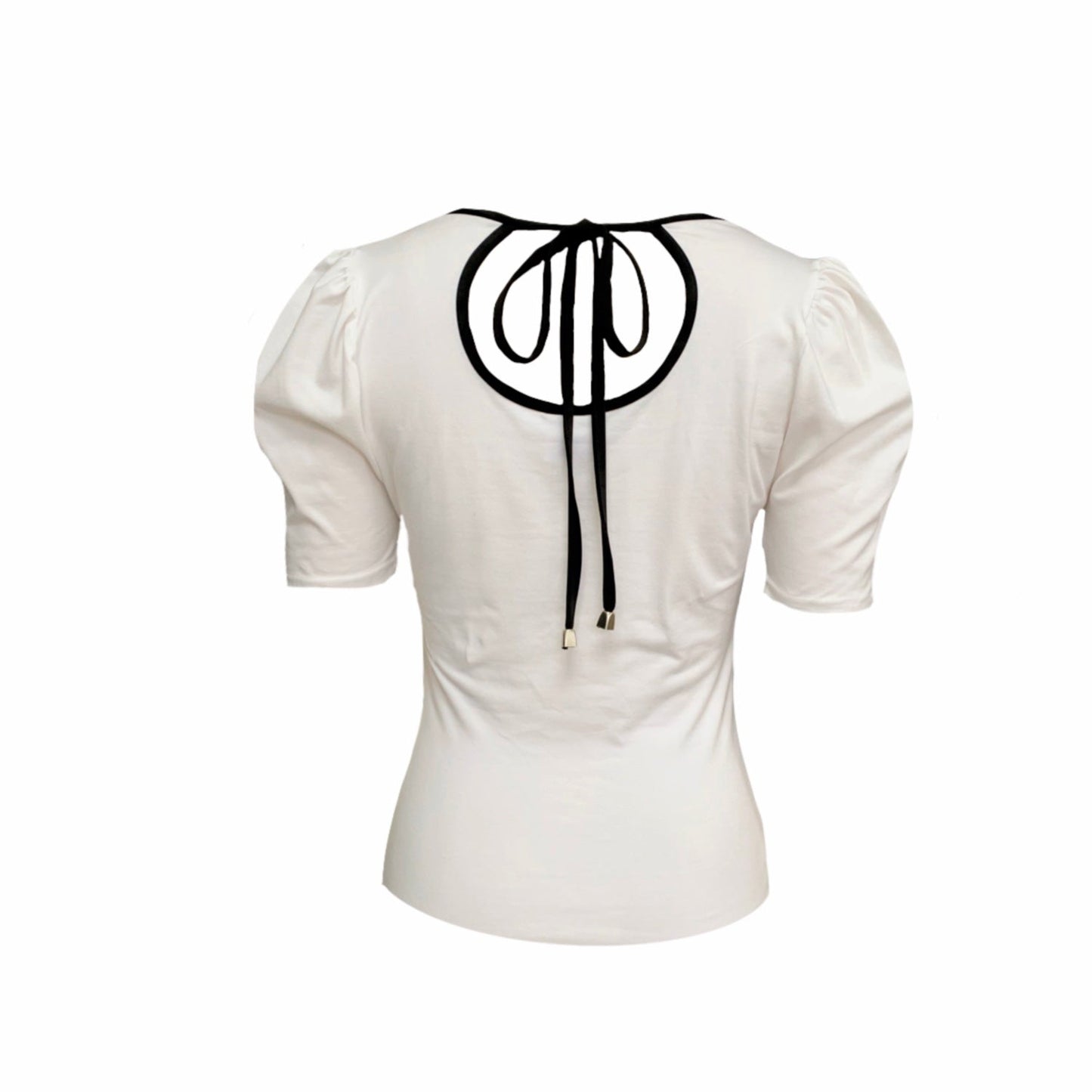 Belle Top With Scoop Neck In White