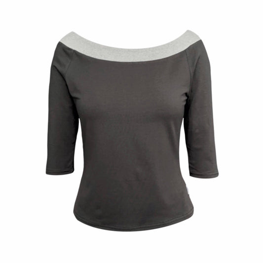 Boating Top In Charcoal And Grey Marl