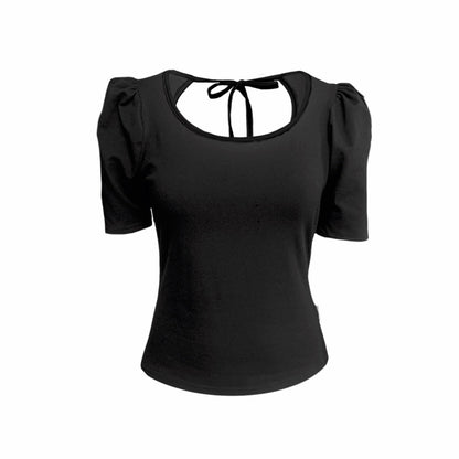 Belle Top With Scoop Neck In Black