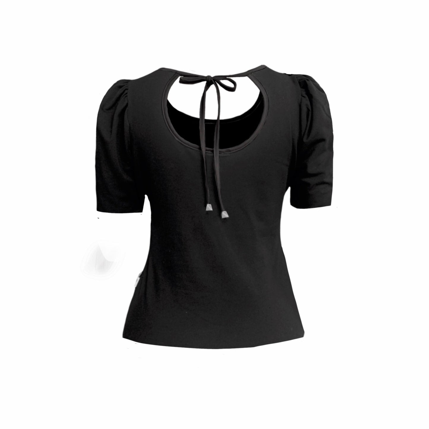 Belle Top With Scoop Neck In Black