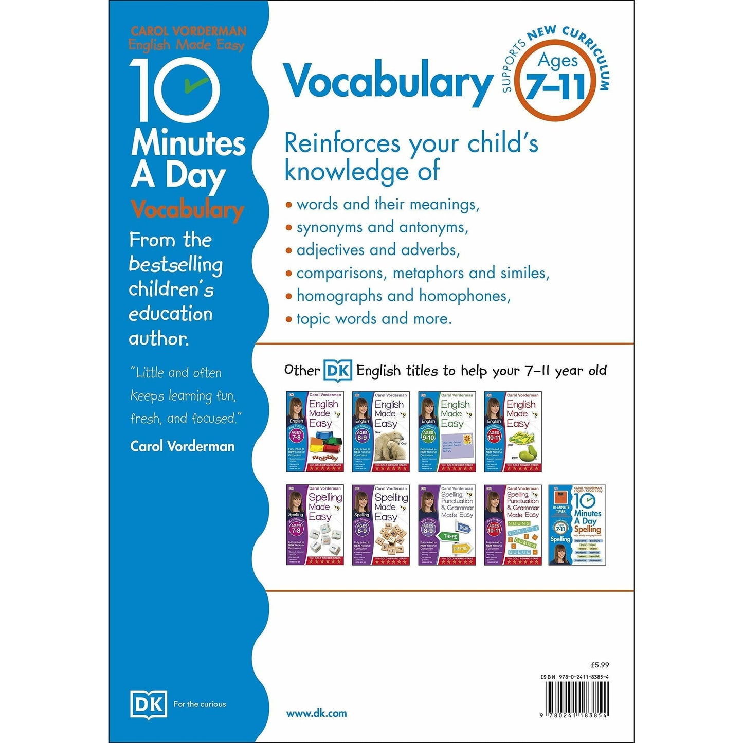 10 Minutes A Day Vocabulary, Ages 7-11 (Key Stage 2)